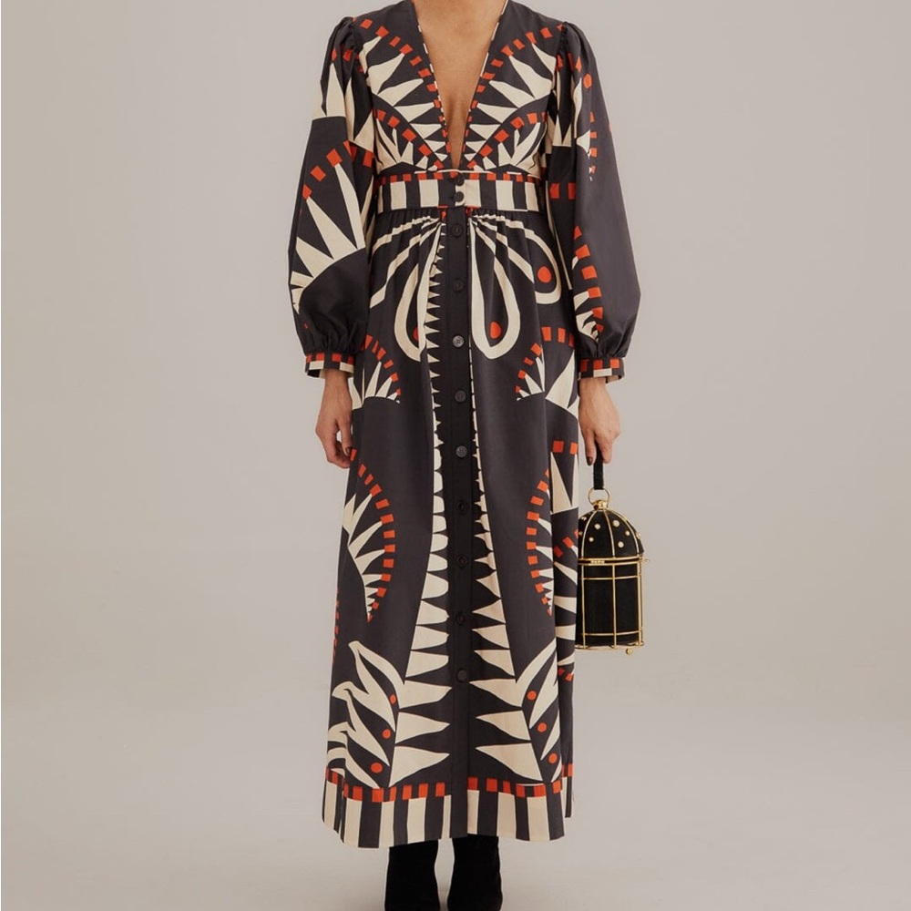 Farm Rio Black Coconut Dress